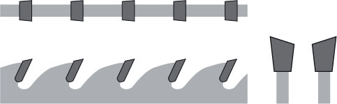 Wisseltand: ATB = Alternate Top Bevel