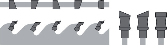 Efficut: ATAFR = Alternate Top Alternate Face with Raker