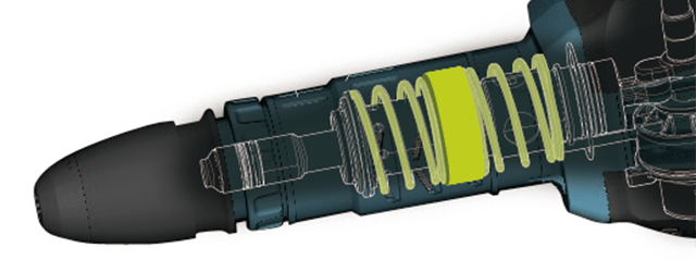 3D x-ray afbeelding van de veer bij de AVT luchtdruk technologie