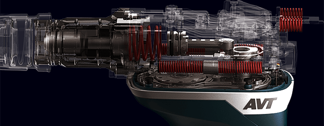 3D doorsnede van een machine waarin het AVT luchtdruk systeem goed te zien is