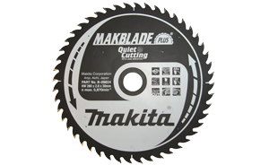 Afbeelding van een zaagblad met een coating voor de afkortzaag en tafelzaag. Deze is zwart van kleur.